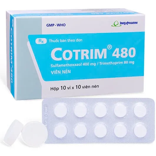 Cotrim 480mg Imex (H/100v) – Kháng sinh phối hợp, điều trị hiệu quả nhiễm khuẩn phổ rộng